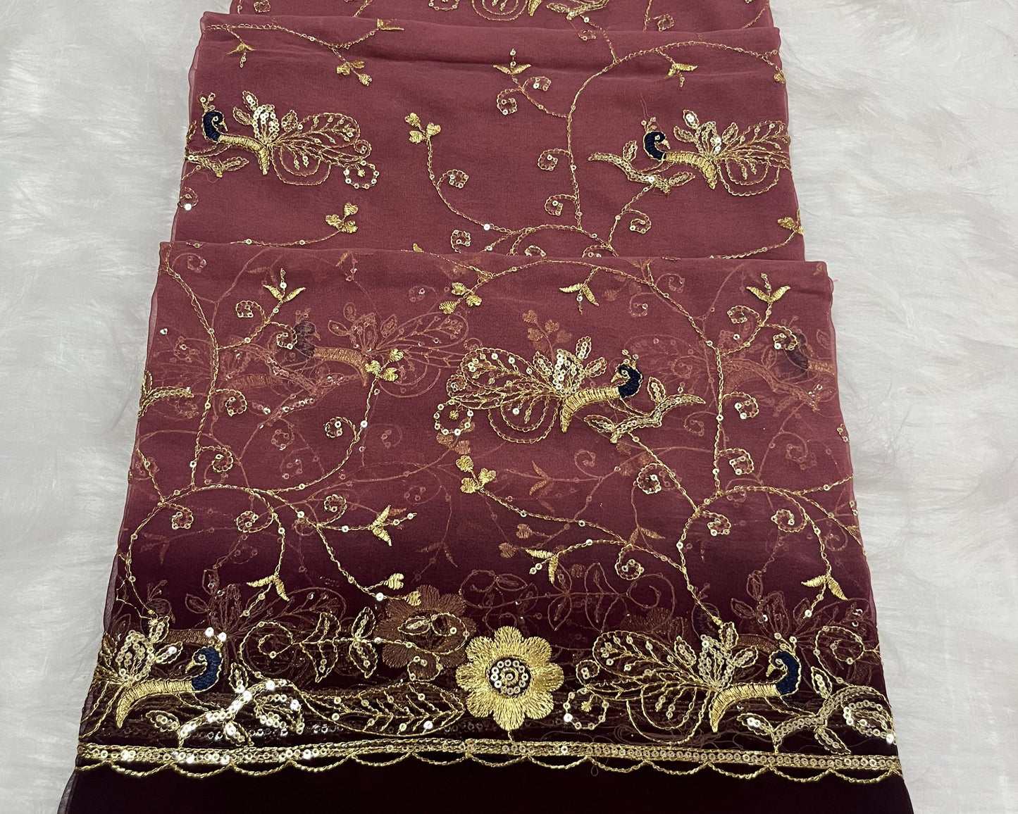 wine and coffee mor jaal saree