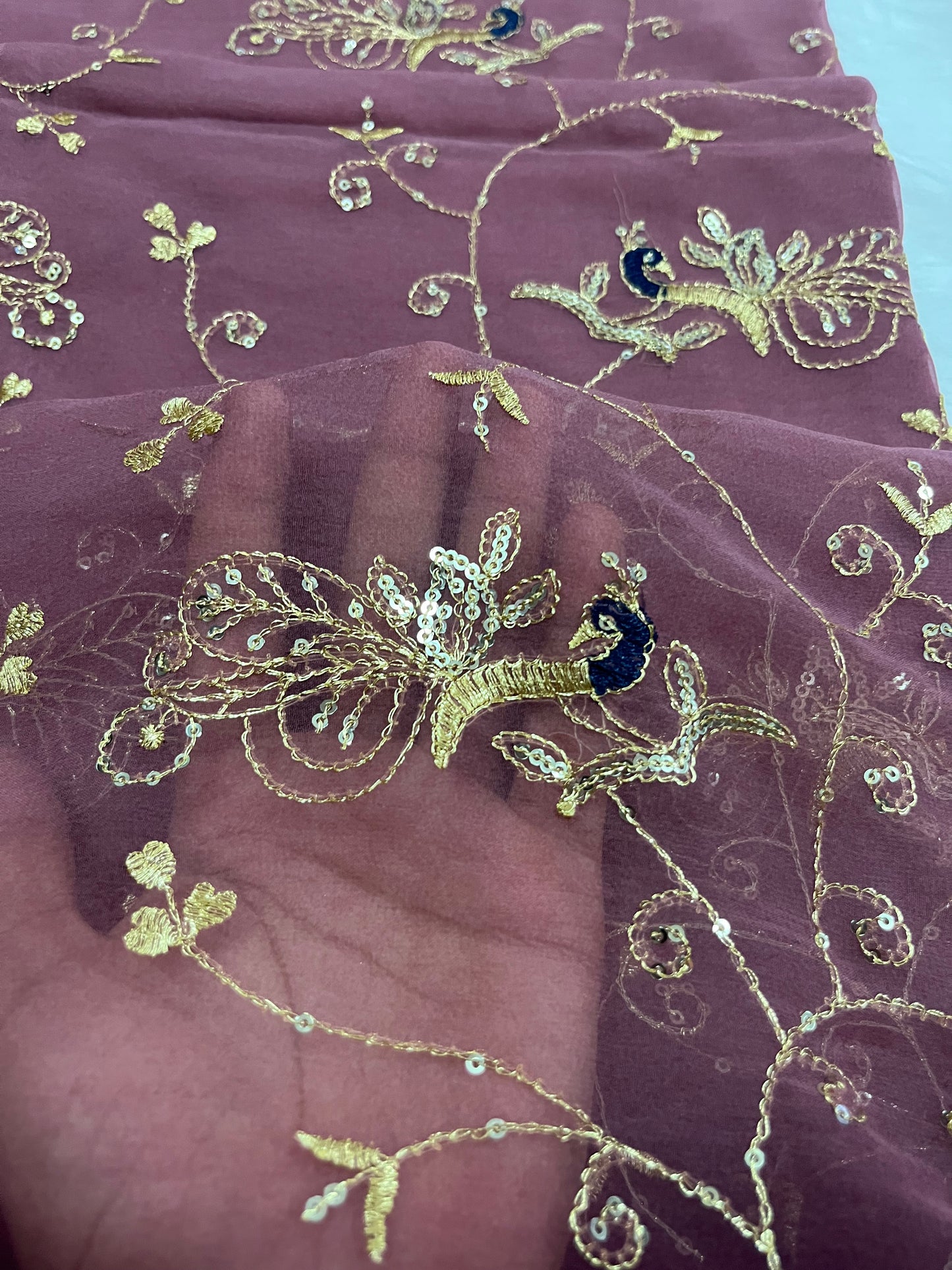 wine and coffee mor jaal saree