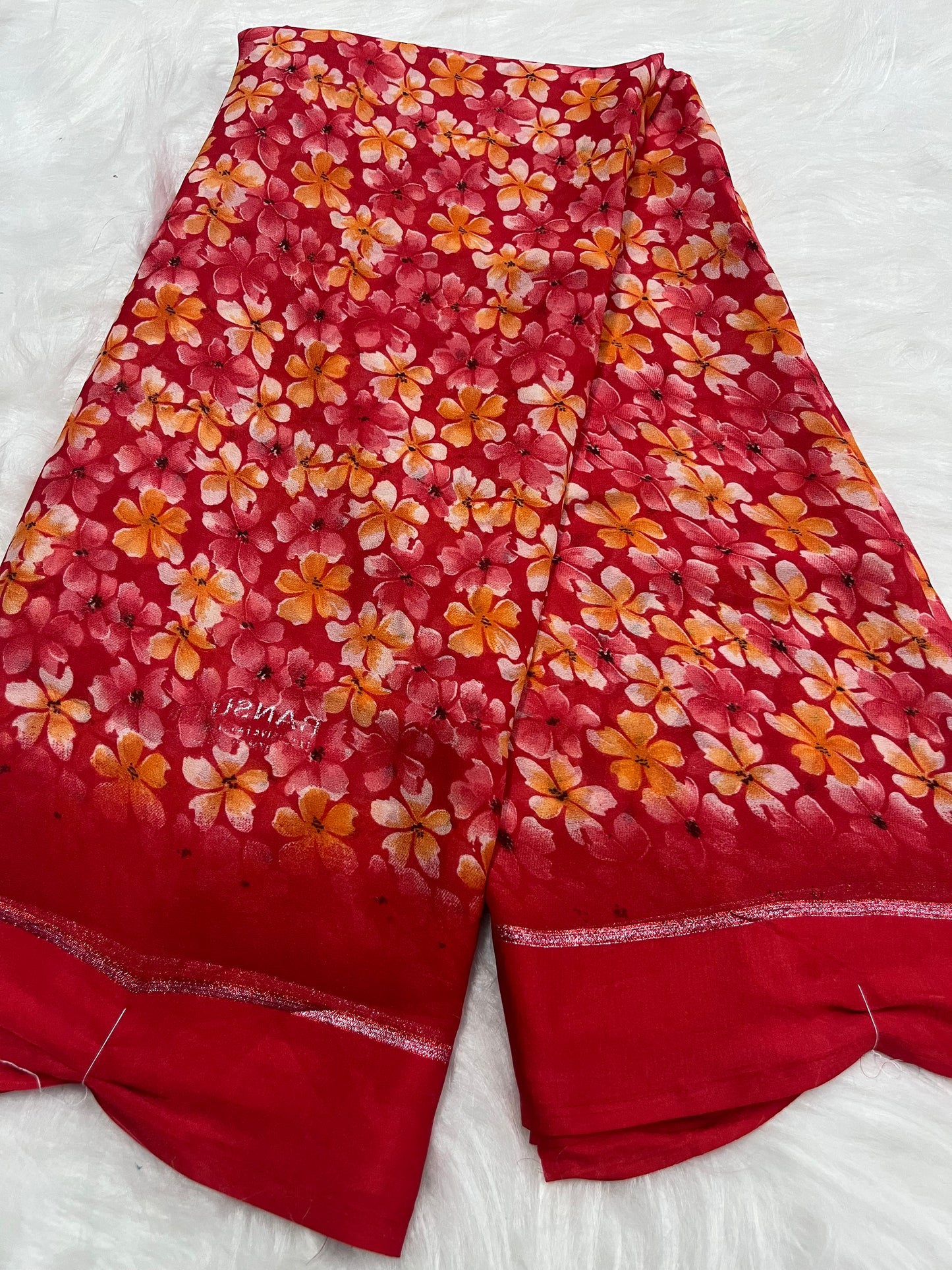 red floral satan border
