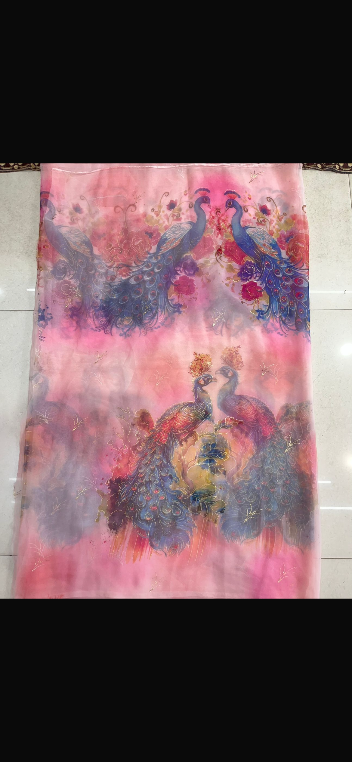 Peacock foil saree