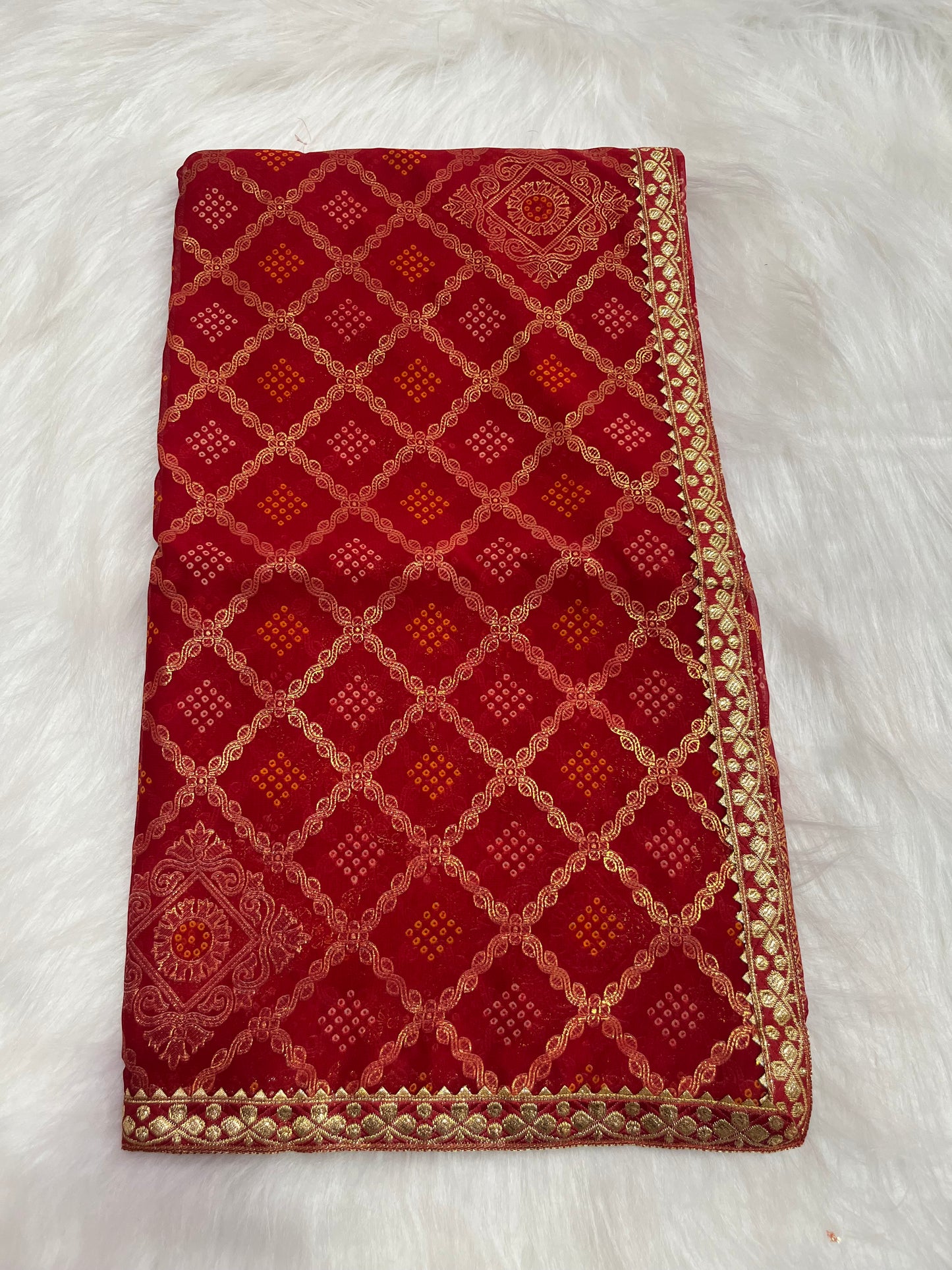 Ghatchola bandhani foil print with blouse