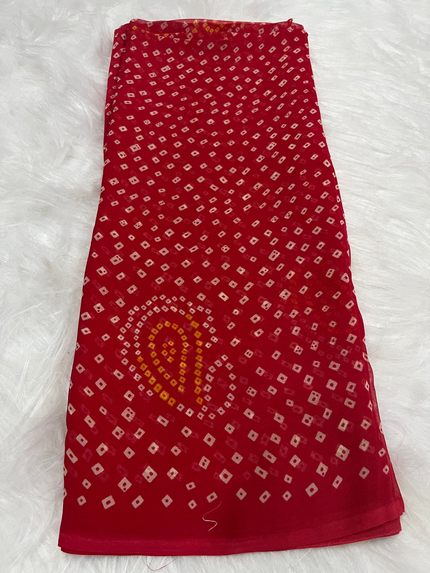 red bandej saree