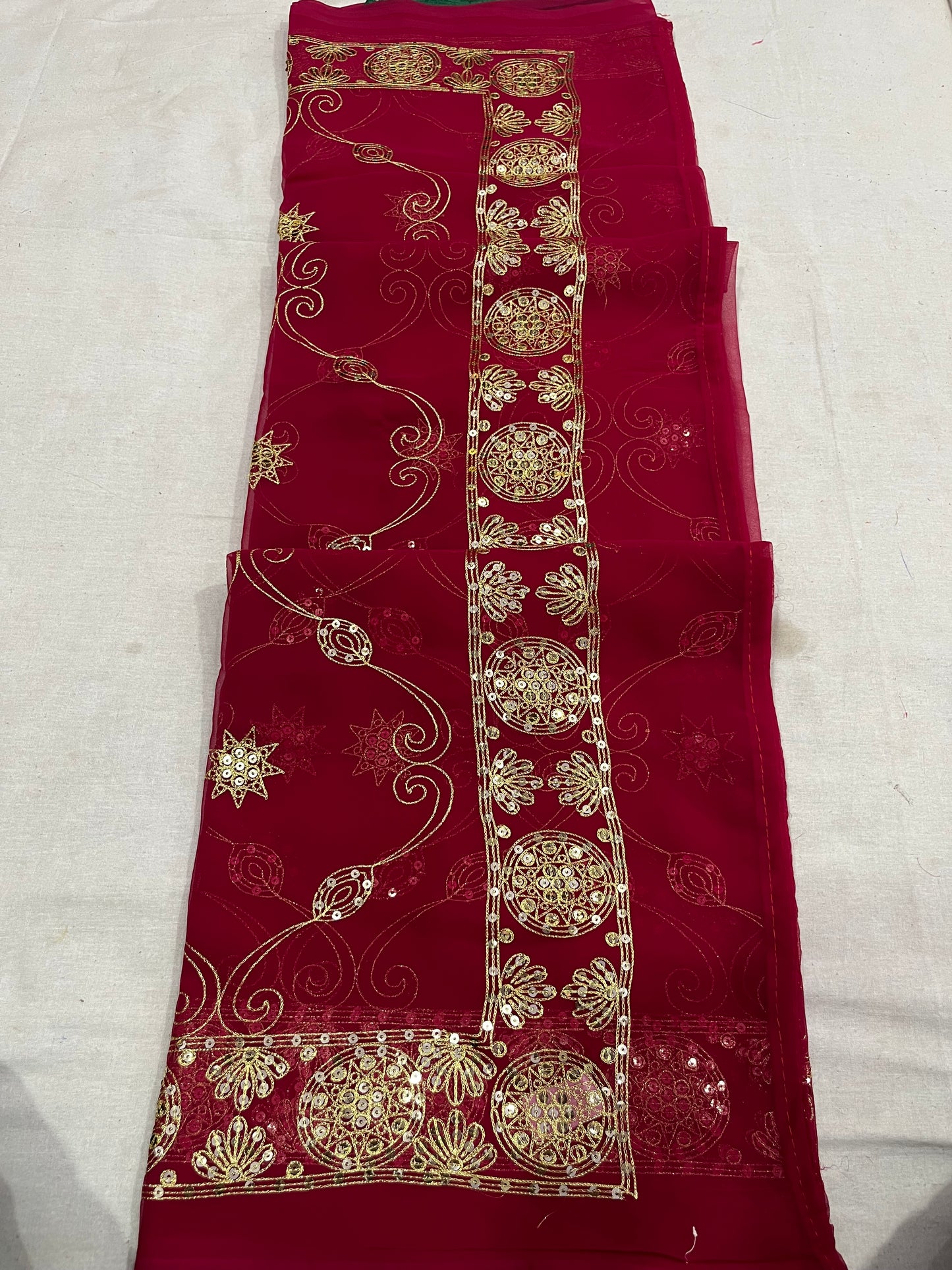 darbari border and jaal work saree