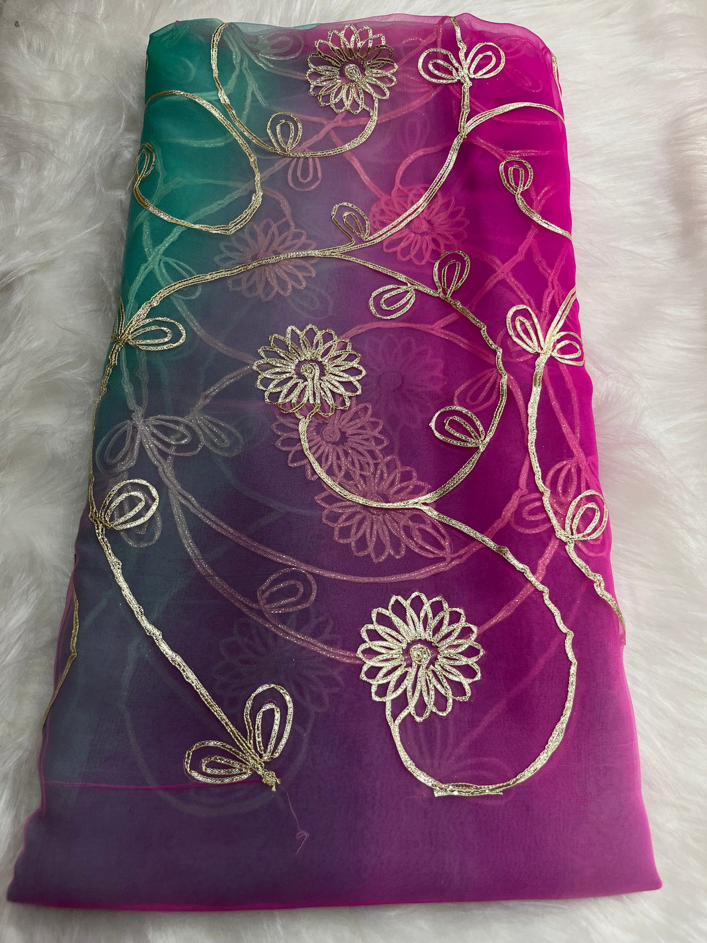 Shaded kacha gotta work sarees