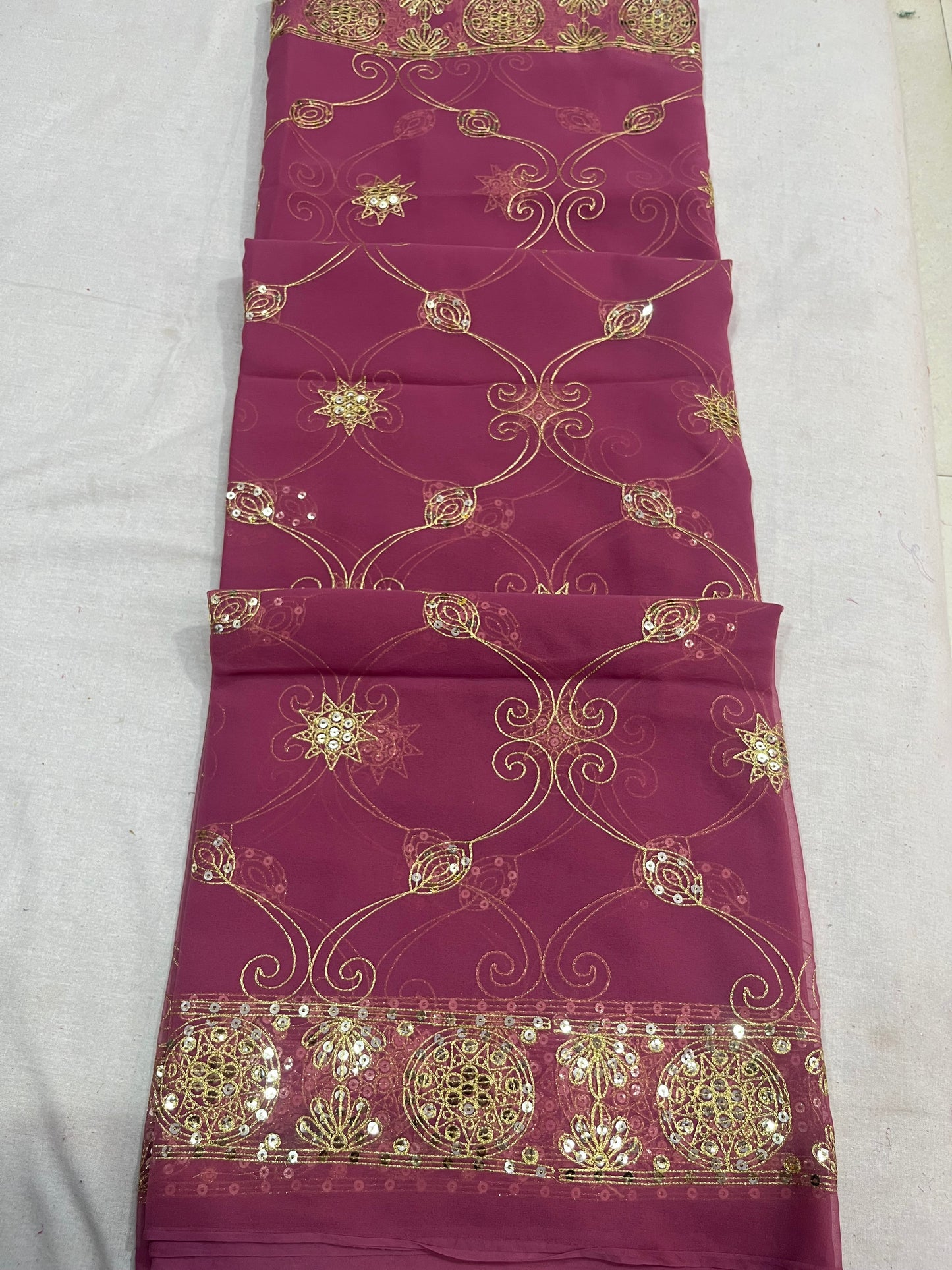 darbari border and jaal work saree