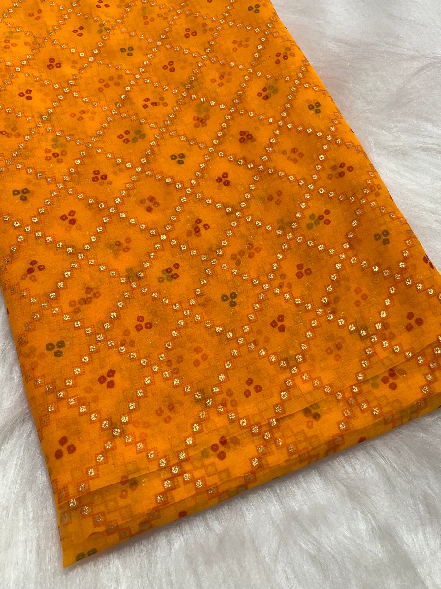 Trifuli foil bandhani  thursday special saree