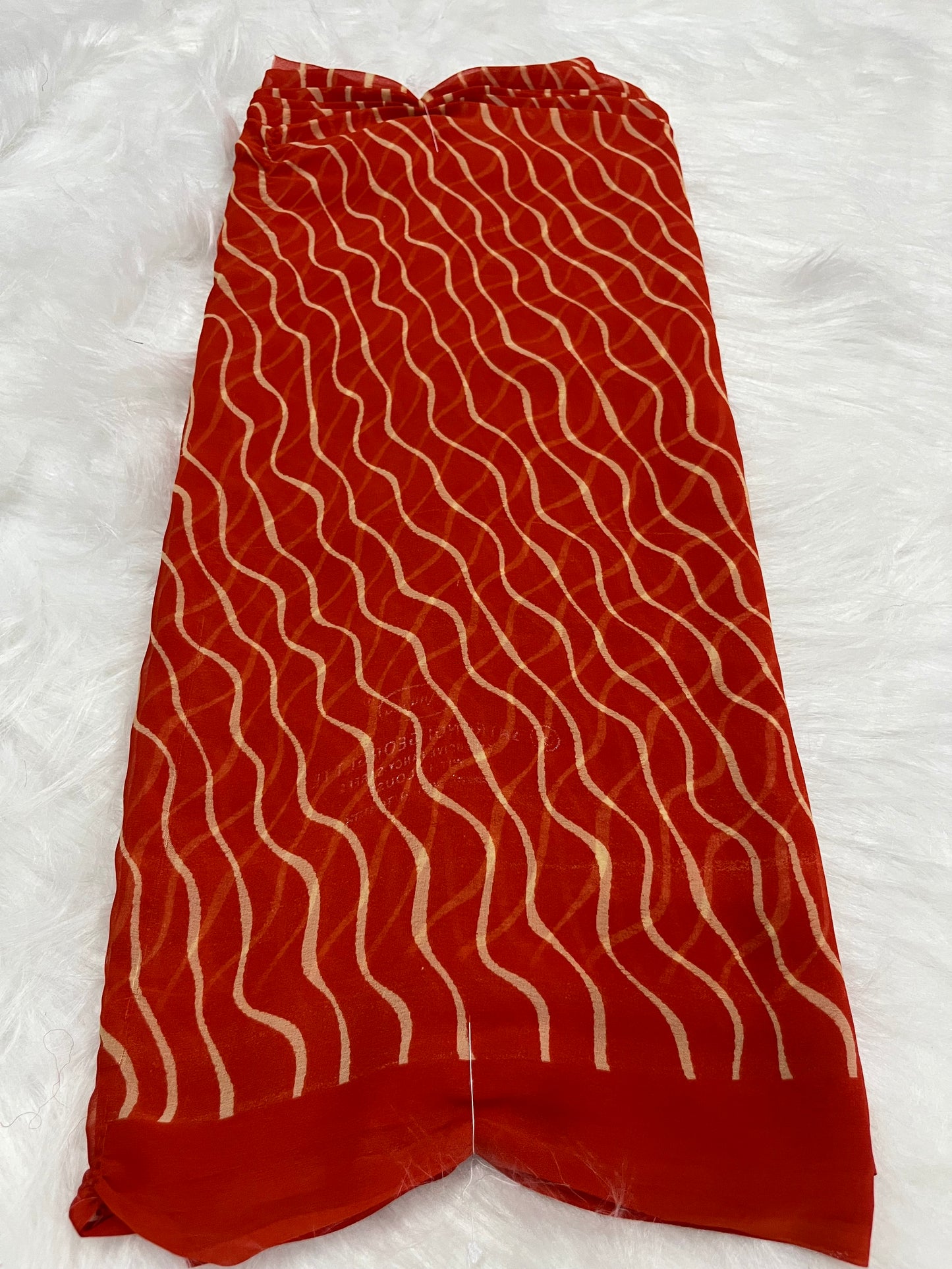 orange lehriya saree