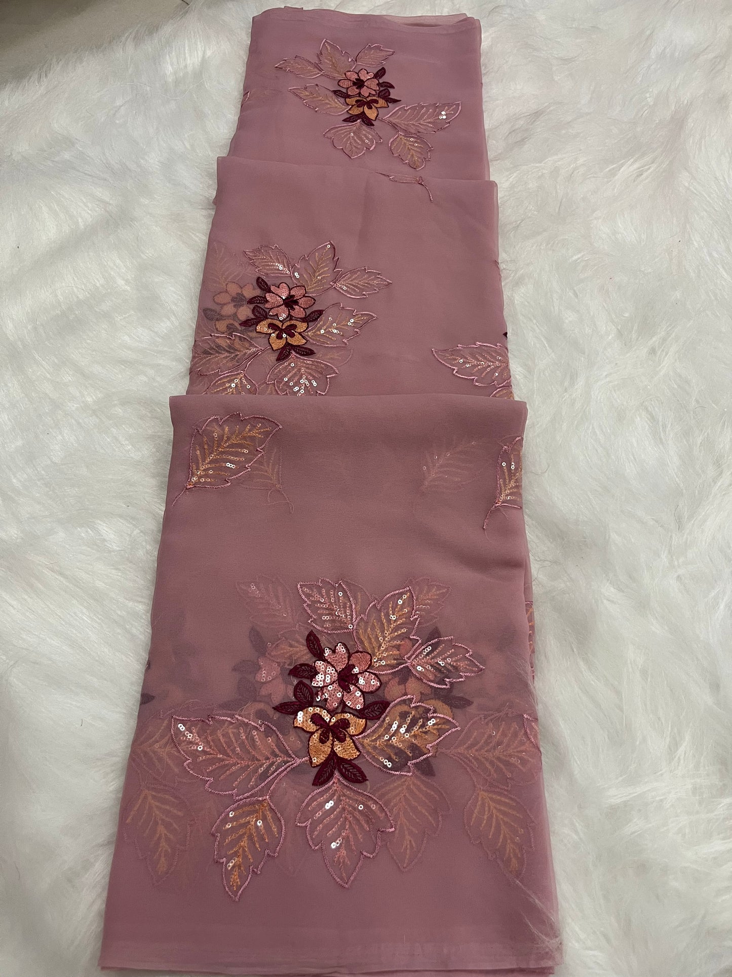 embroidary and sequence work wine colour