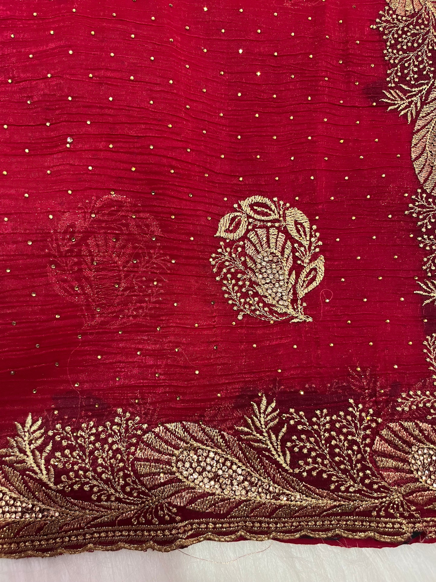 Designer zari border and butti saree