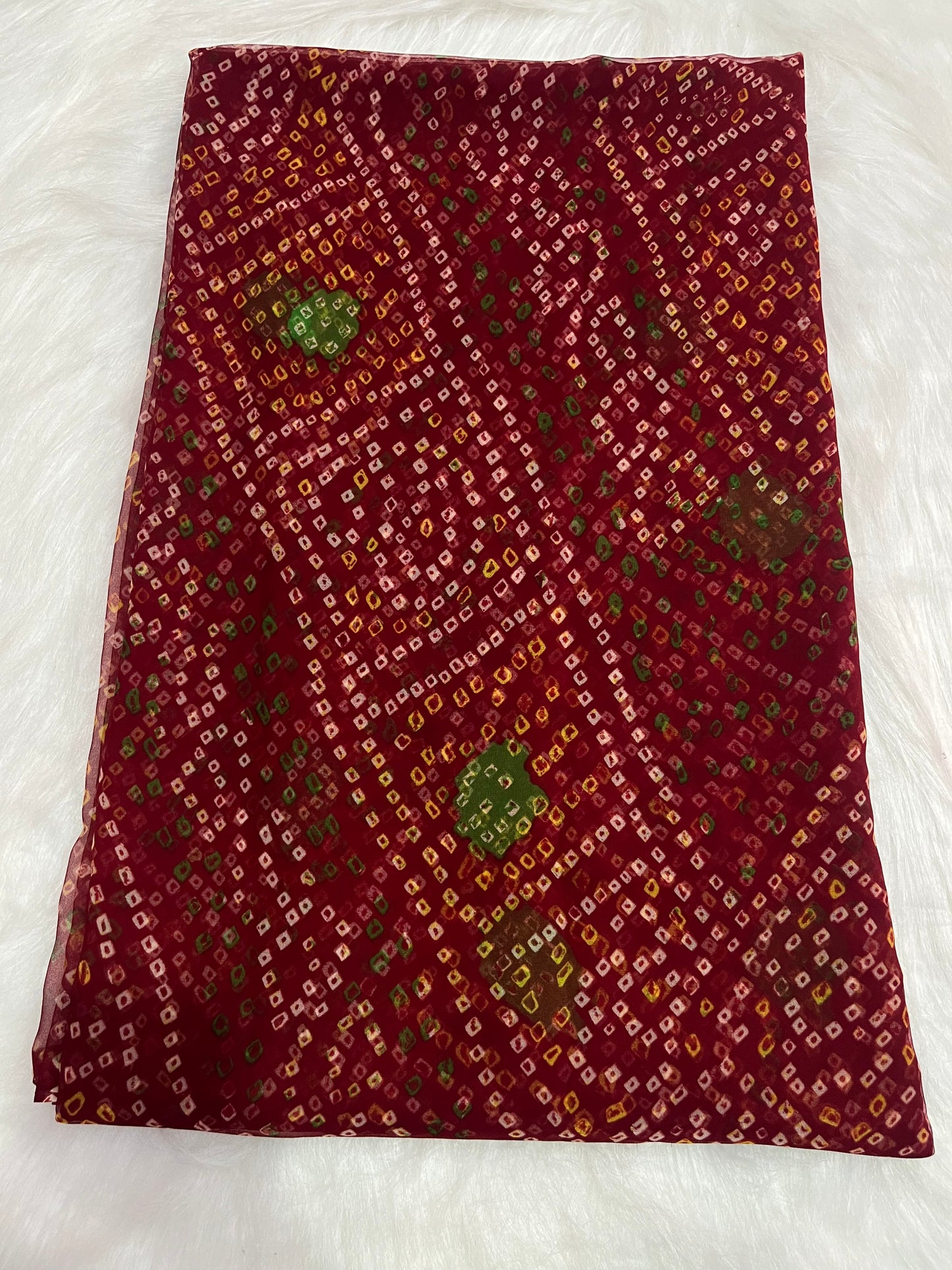 Pure looking bareek bandej saree gold pure