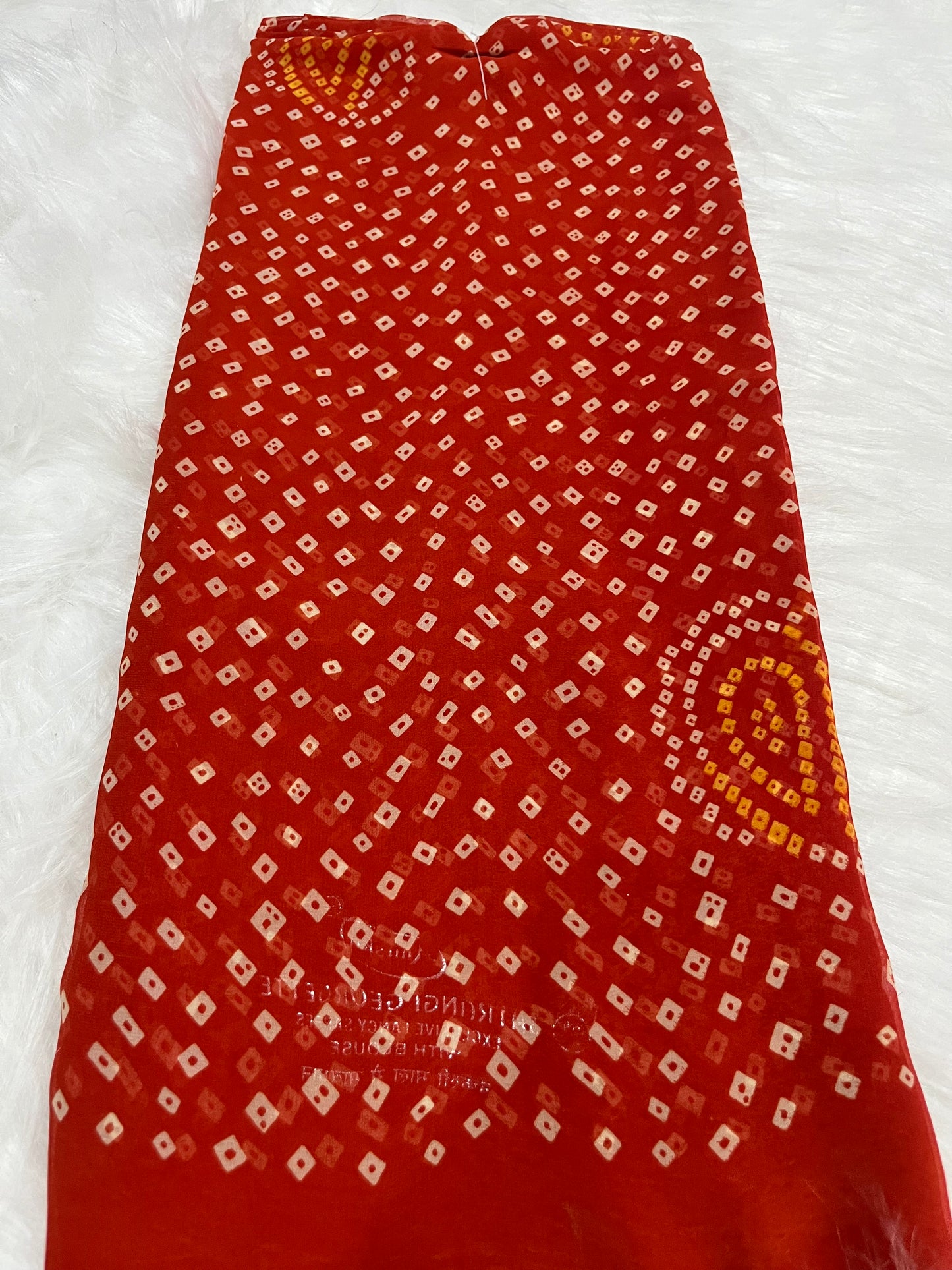 orange bandej saree