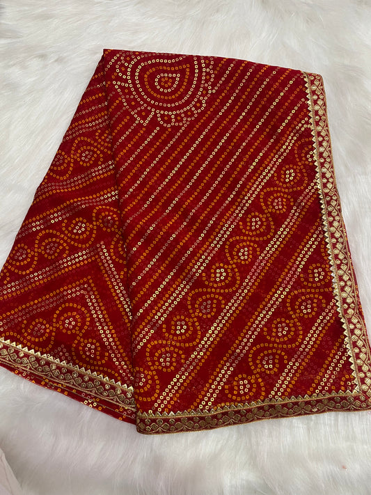 Bandhani saree with blouse