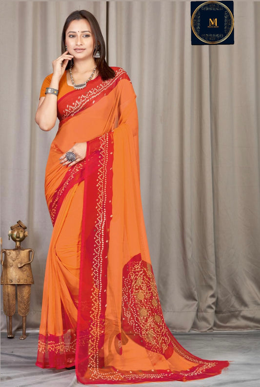 Border bandej saree
