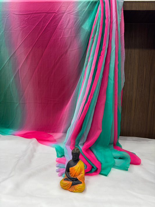 Die shaded saree
