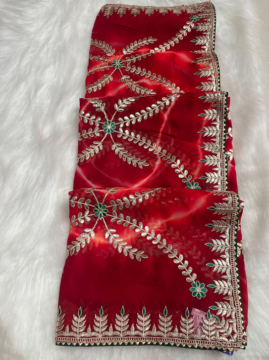 Gotta patti jaal work saree