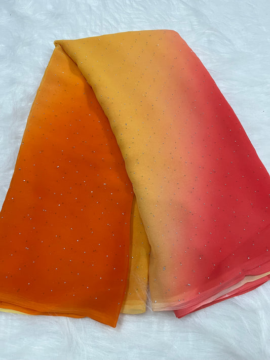 siroski tri colour saree