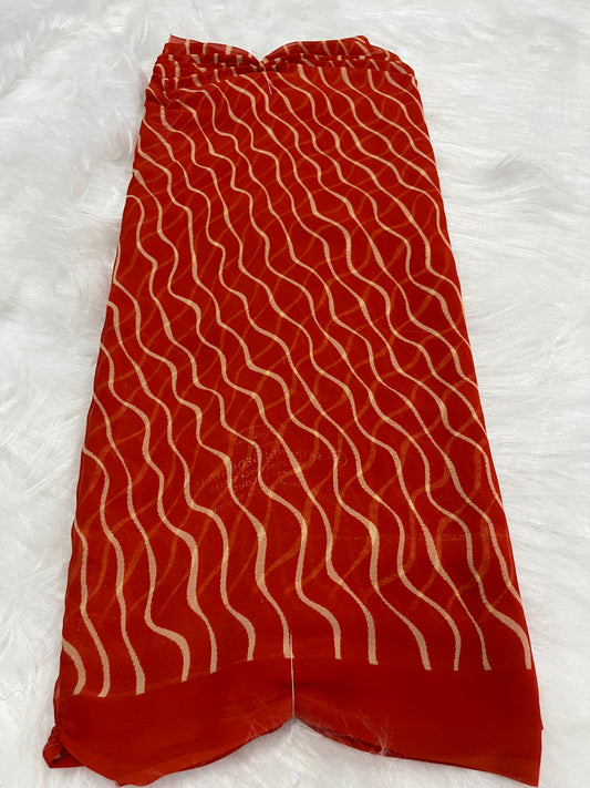 orange lehriya saree