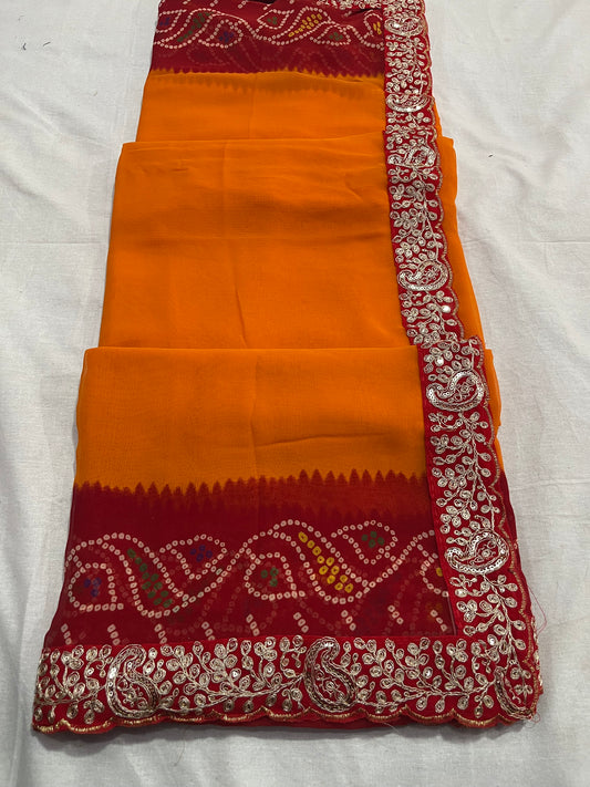 piliya pitan work saree