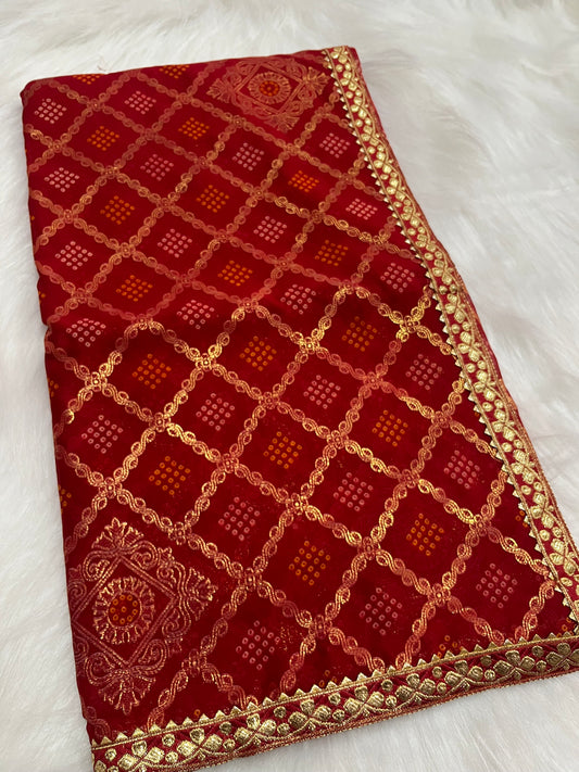 Ghatchola bandhani foil print with blouse