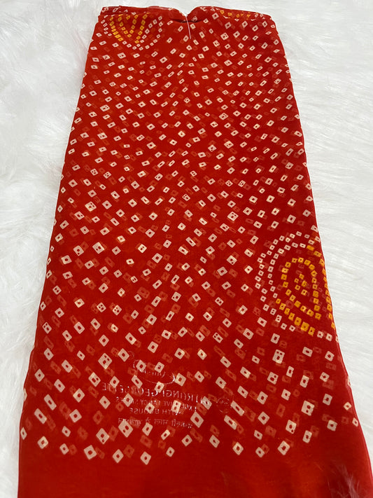 orange bandej saree