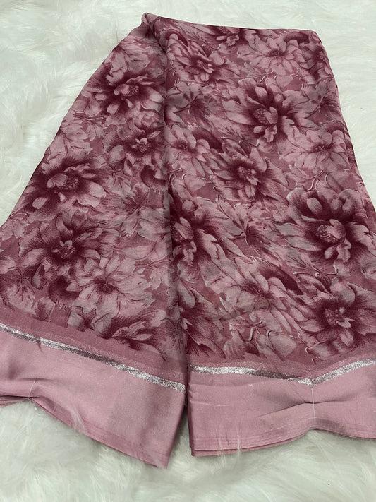 baby pink combined with wine floral satan border